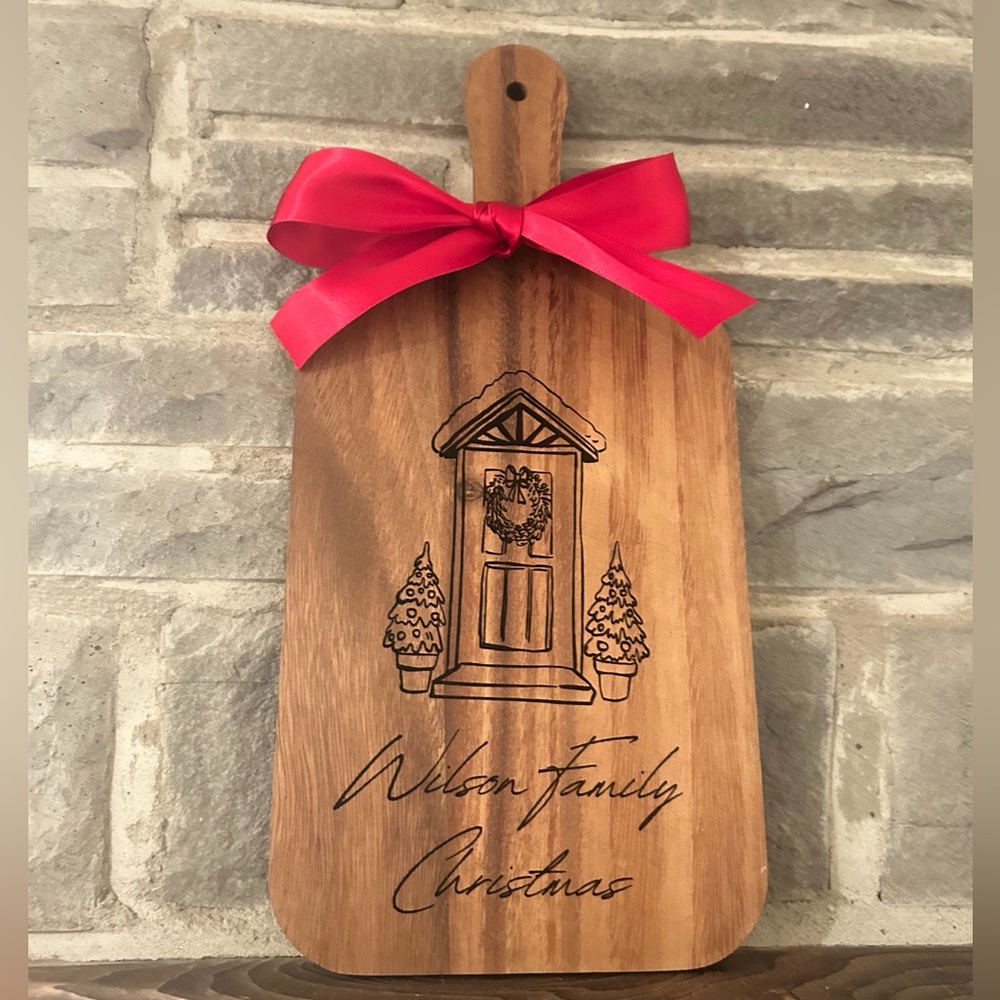 *CUSTOM* Engraved Decorative Christmas Cutting Board